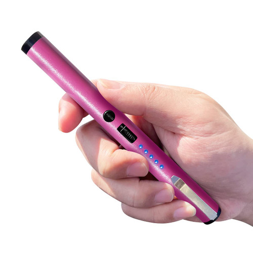 REAX Stun Gun Self Defense Pain Pen with Flashlight Security Pen USB Rechargeable Battery Indicator(Pink)