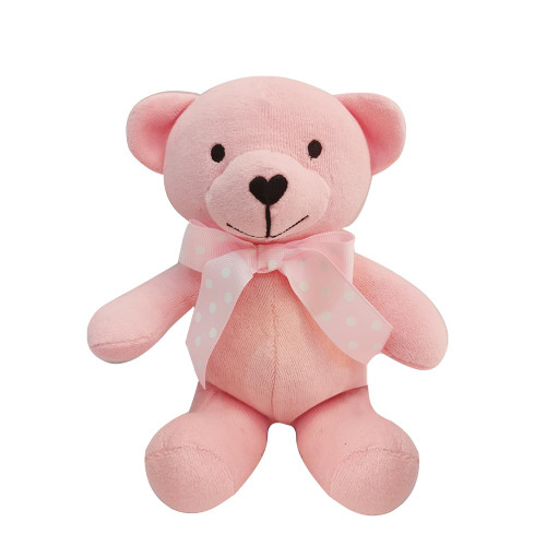 Organic Cotton Animal Teddy Bear - Soft Toy Stuffed Animal Plush Teddy Bear (Infant Baby First Lovely Teddy Bear), 7.9 inch (Pink)