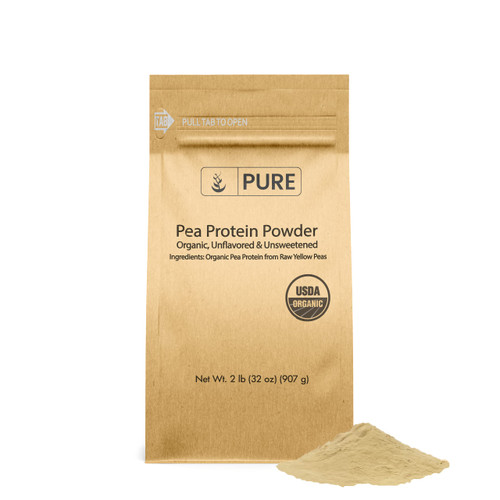 PURE ORIGINAL INGREDIENTS Pea Protein Powder (2 lb) Organic, High in Iron, Unflavored, Eco-Friendly Packaging, Gluten-Free PURE ORIGINAL INGREDIENTS Pea Protein Powder (2 lb) Organic, High in Iron, Unflavored, Eco-Friendly Packaging, Gluten-Free