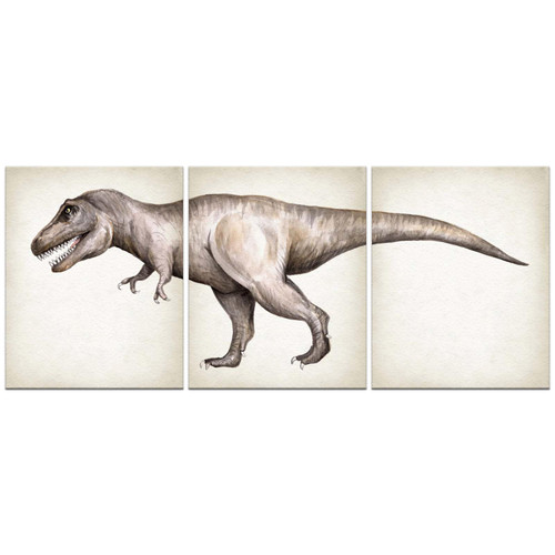 AKBOK 3PCS Powerful Tyrannosaurus Rex Canvas Paintings Dino Art Posters for Dinosaur Enthusiasts and Paleontology Lovers 16x20 Inches Unframed
