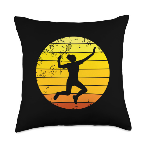 Shuttlecock Sport Badminton enthusiasts designs Badminton Shuttlecock Sports Team Player Coach Throw Pillow, 18x18, Multicolor