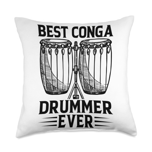 Conga Player Conga Drummer Best Drummer Ever Player Conga Musician Throw Pillow, 18x18, Multicolor