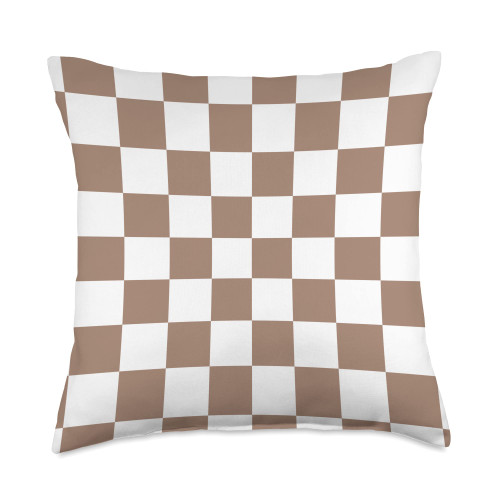 Brown Checkerboard Cool Designs Brown Checkered Checkerboard Throw Pillow, 18x18, Multicolor