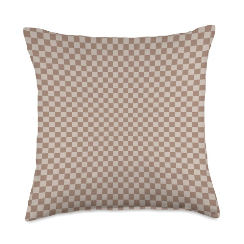 Brown Checkerboard Cool Designs Brown Classic Checkered Small Checkerboard Throw Pillow, 18x18, Multicolor