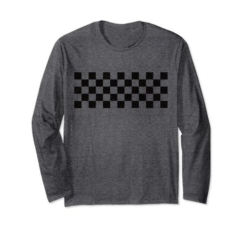 Checkered Pattern Checkerboard Check Car Racing Flag Pattern Long Sleeve T-Shirt
