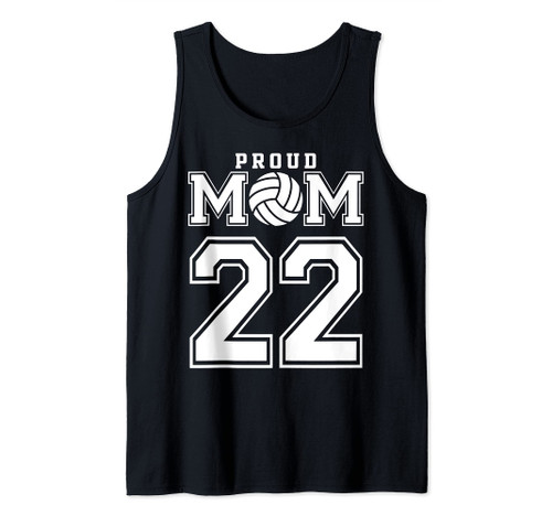 Custom Proud Volleyball Mom Number 22 Personalized Women Tank Top