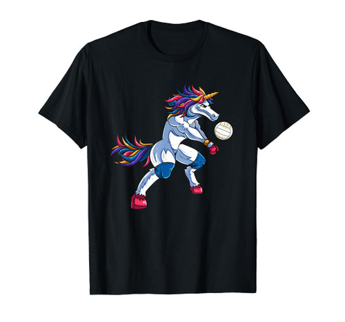 Funny Unicorn Volleyball Mine Rally Beach Player Coach Gifts T-Shirt