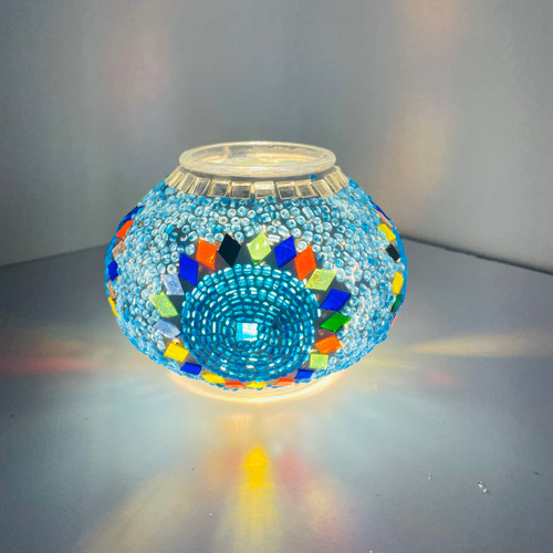 Melidia, Replacement Globes for Turkish Mosaic Lamps, Moroccan Mosaic Table Lamps, Turkish Chandeliers, Mosaic Floor Lamps, Handmade Desk Bedside Table Night Lamp Moon Tiffany Lamp Light (M101)