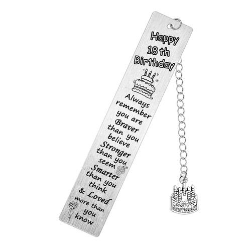Happy Birthday Bookmark Sweet Birthday Gifts for Family Friends Colleagues Inspirational Bookmarks Motivational Bookmark Always Remember Present Behind You Book Page Markers (18th Birthday)