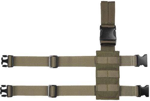 OneTigris Mini Molle Panel for Tools, Drop Leg Platform Minimalist Adjustable Thigh Rig for Flashlight Green
