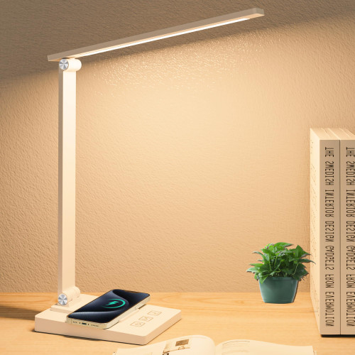 Hifireelf LED Desk Lamp with Wireless Charger and USB Charging Port,Desk Lamps for Home Office,Study Dimmable Table Lamp Desk Light,5 Colors Stepless Dimming,Eye-Caring Desk Lamp for College Dorm Room Hifireelf LED Desk Lamp with Wireless Charger and USB Charging Port,Desk Lamps for Home Office,Study Dimmable Table Lamp Desk Light,5 Colors Stepless Dimming,Eye-Caring Desk Lamp for College Dorm Room