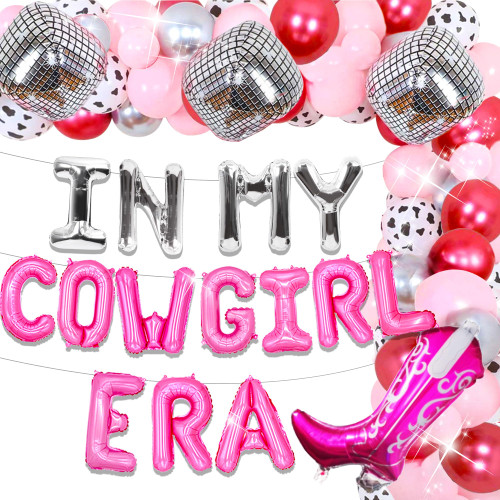 JeVenis Disco Cowgirl Bachelorette Sign In My Cowgirl Era Balloon Banner Western Bachelorette Nash Bash Decoration Nashville Bachelorette Disco Bach Texas Bach
