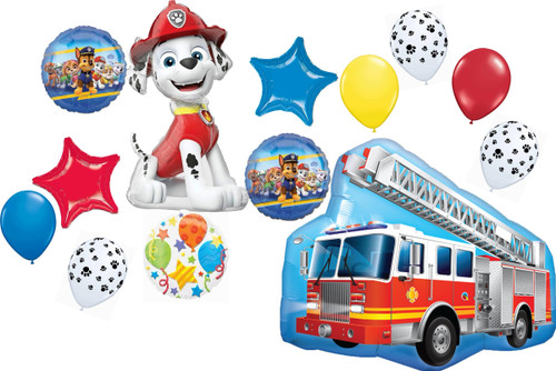 Anagram Paw Pups Marshall and Fire Truck Ladder Engine on Patrol Birthday Party Supplies Balloon Bouquet Decorations