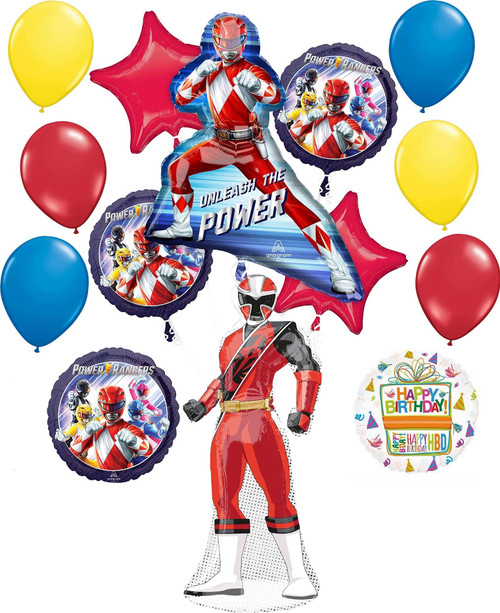 Power Rangers Birthday Party Supplies Unleash the Power Balloon Bouquet Decorations with Ninja Steel