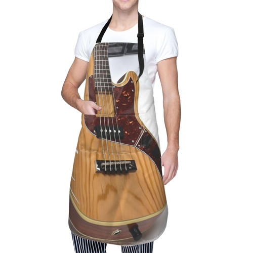 EVANEM Guitar Waterproof Apron with Adjustable Neck Strap Apron for Kitchen Chef Bib for Women Men Cooking Aprons