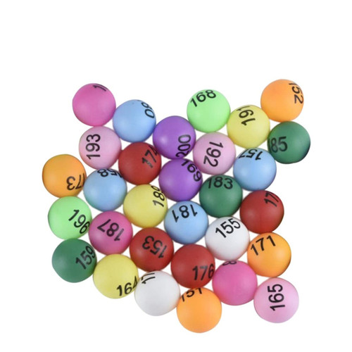 Hemoton 100 Pcs Party Raffle Bingo Balls Bingo Pong Balls Beer Pong Table Lottery Game Balls Filled Beer Pong Balls Numbers 1-100 Colored Pong Balls Bulk Tennis Balls Outdoor Party Bag