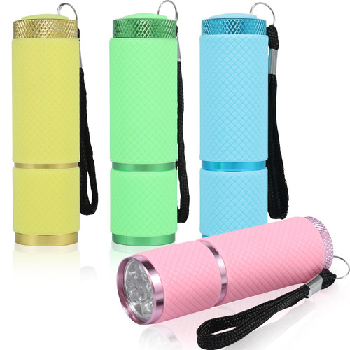 KTZCTPCA 4Pcs LED Flashlights, 60 Lumens Bright Mini Torch, Waterproof Pocket Size Focus Handheld Flashlights, Battery Powered LED Flashlight for Camping, Hiking, Outdoor, Emergency