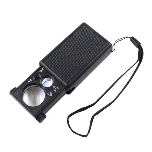 Microscope Accessories kit Slide Preparation camer 30X 60X Jewelry Magnifier Mini Pocket Hand Magnifying Glass W/LED Light Microscope Accessories