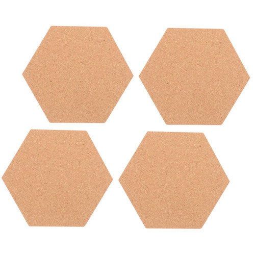 Operitacx 4pcs Hexagonal Corkboard Cork Board for Office Decorative Cork Board Cork Bulletin Board Office Cork Board Photo Board Household Cork Board Hexagon Cork Board Adhesive Wood Chips