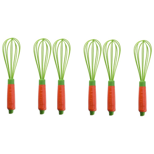 Cabilock 6 Pcs Blender Kitchen Appliances Silicone Whisk Beaters for Hand Mixer Silicone Egg Whisk Kitchen Wares Matches in Glass Carrot Shaped Kitchen Mixer Faucet Whisk Manual Egg Stirrer