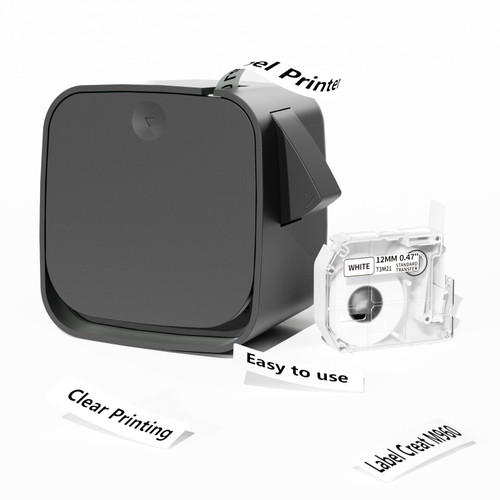 Label Maker Machine with Tape, M960 Portable Bluetooth Mini Label Maker Printer for Organizing Home/Office Supplies, Small Sticker Labeler Multiple Templates Easy to Use Inkless Rechargeable, Black