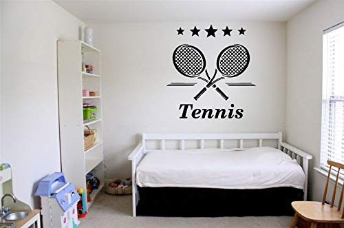 Vinyl Sticker Tennis Logo Sign Ball Racket Stars Sport Game Poster Mural Decal Wall Art Decor SA2444 Vinyl Sticker Tennis Logo Sign Ball Racket Stars Sport Game Poster Mural Decal Wall Art Decor SA2444
