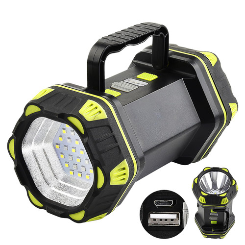Rechargeable Spotlight Flashlight - Super Bright 4000 Lumens LED Flashlight Spotlight Lantern 4800mAh Portable Bright Camping Light for Emergency, Outdoor Hiking, Power Outages