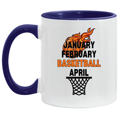 Gift for Basketball Lovers All Year Round Schools Fans Life 11oz 15oz Inner Color Accent Mug
