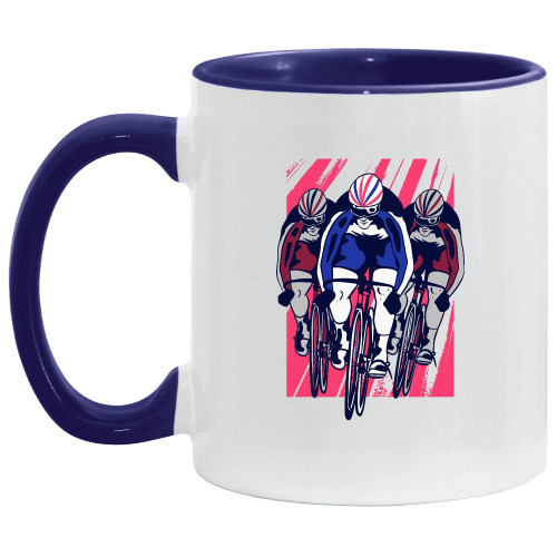 3 Person Team Cycling Race Gift for Track Cycling Enthusiasts Fans 11oz 15oz Inner Color Accent Mug 3 Person Team Cycling Race Gift for Track Cycling Enthusiasts Fans 11oz 15oz Inner Color Accent Mug