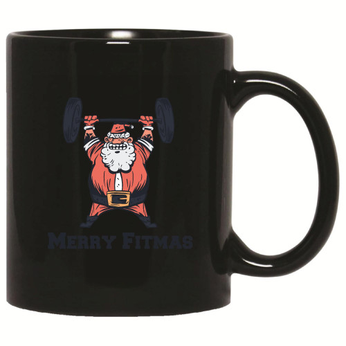 Christmas Gift Quote for Weightlifting Fans Merry Fitmas 11oz 15oz Black Coffee Mug Christmas Gift Quote for Weightlifting Fans Merry Fitmas 11oz 15oz Black Coffee Mug