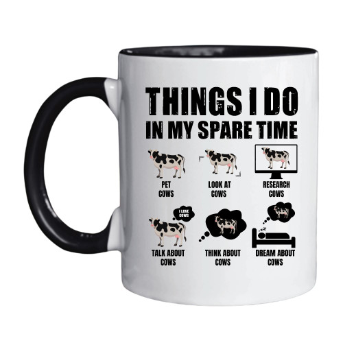 Cool Gifts for Cow Lovers and Farmers Fun Mugs for Spare Time Enjoyment 11oz 15oz Inner Color Accent Mug
