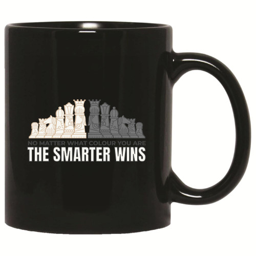 Gift for Chess Lovers Three Man Chess Board with Earth in Middle 11oz 15oz Black Coffee Mug