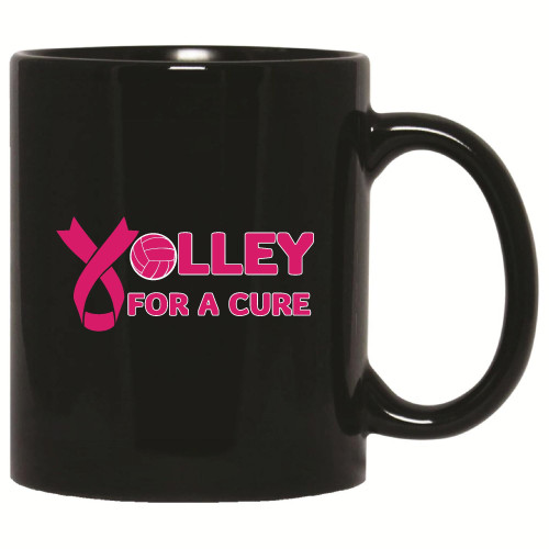 Gift Volleyball for Breast Cancer Awareness Pink Ribbon Volley for a Cure 11oz 15oz Black Coffee Mug Gift Volleyball for Breast Cancer Awareness Pink Ribbon Volley for a Cure 11oz 15oz Black Coffee Mug
