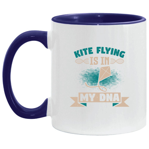 Kite Flying Gift for Family Family idea 11oz 15oz Inner Color Accent Mug
