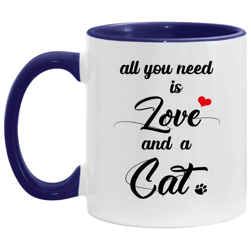 Unique Cat Chalkboard Look Gifts for Cat Lovers 11oz 15oz Inner Color Accent Mug