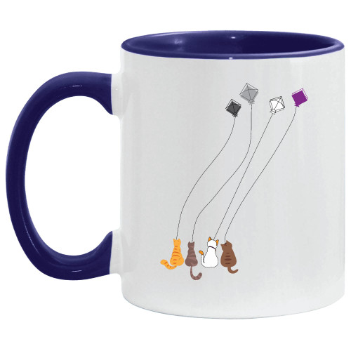 Animals Flying Kites Asexual Subtle Pride Asexual Pride Asexual Asexual Gifts 11oz 15oz Inner Color Accent Mug