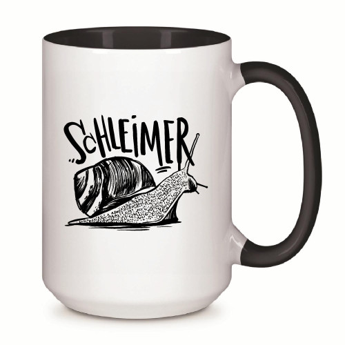 German Quote Slime Animal Sketch Gift for Animal Lovers and Art Enthusiasts 11oz 15oz Inner Color Accent Mug