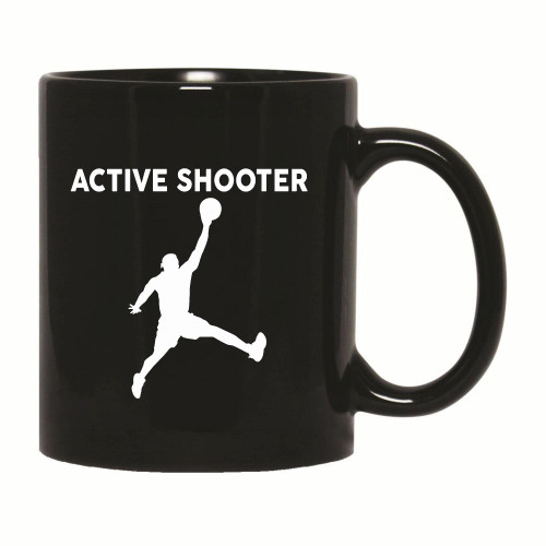 Active Shooter Basketball Lovers Basketball Players 11oz 15oz Black Coffee Mug