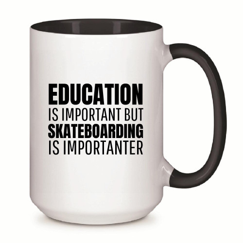 Education is important but Skateboard is importanter humor for Skateboarding Skateboarder 11oz 15oz Inner Color Accent Mug Education is important but Skateboard is importanter humor for Skateboarding Skateboarder 11oz 15oz Inner Color Accent Mug