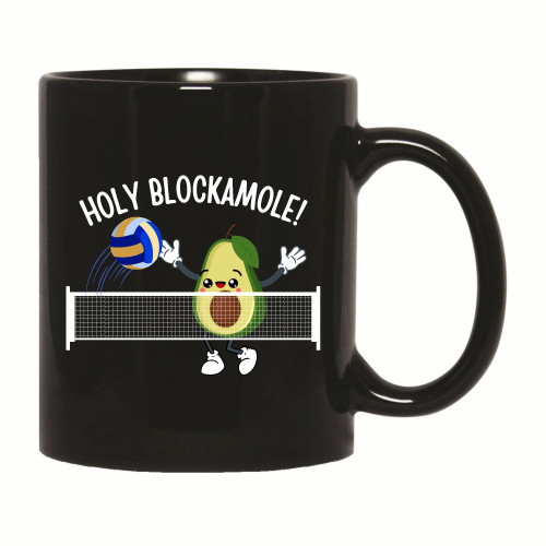 Holy Guacamole Volleyball Player Gifts for Men Women 11oz 15oz Black Coffee Mug