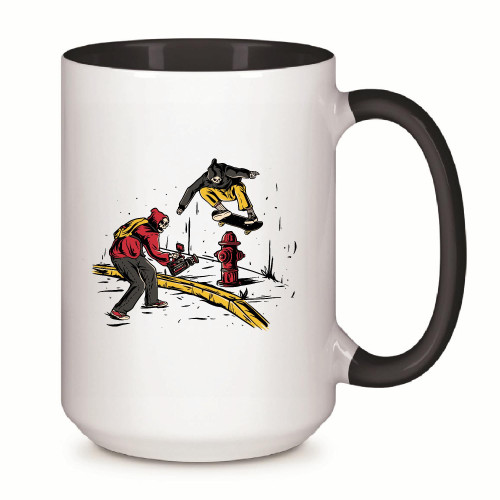Skateboarding Skeletons Gift Idea for Skateboarders and Extreme Sports Fans 11oz 15oz Inner Color Accent Mug Skateboarding Skeletons Gift Idea for Skateboarders and Extreme Sports Fans 11oz 15oz Inner Color Accent Mug