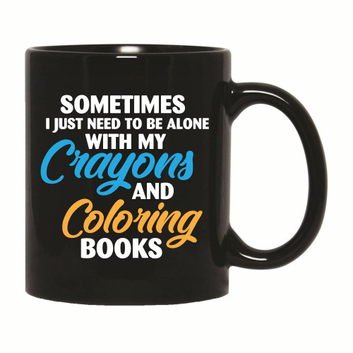 Gift for Book and Crayon Lovers Perfect for Quiet Time 11oz 15oz Black Coffee Mug