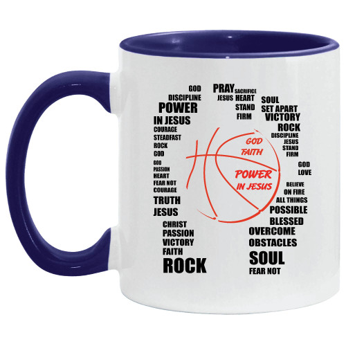 Gift for Christian Athletes Basketball Jesus Tee 11oz 15oz Inner Color Accent Mug Gift for Christian Athletes Basketball Jesus Tee 11oz 15oz Inner Color Accent Mug