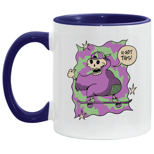 Halloween Skateboarding Gift Ideas for Skateboarders 11oz 15oz Inner Color Accent Mug Halloween Skateboarding Gift Ideas for Skateboarders 11oz 15oz Inner Color Accent Mug