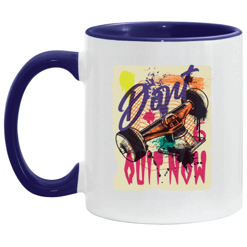 Skateboarding Gift with Inspirational Quote for Urban Skaters 11oz 15oz Inner Color Accent Mug