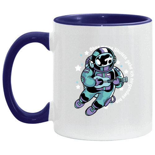 Unique Gift Idea Featuring Astronaut Playing Ukelele Perfect Present for Music Lovers 11oz 15oz Inner Color Accent Mug Unique Gift Idea Featuring Astronaut Playing Ukelele Perfect Present for Music Lovers 11oz 15oz Inner Color Accent Mug