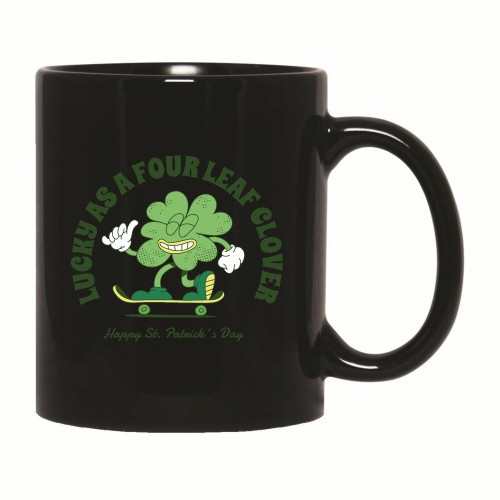Four Leaf Clover Skater Quote Gift Ideas Unique Present Ideas for Skateboard Fans 11oz 15oz Black Coffee Mug
