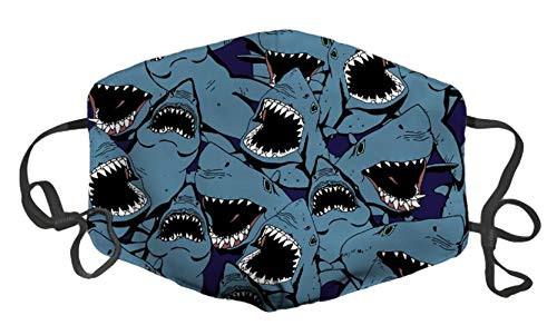 Angry Shark Custom Fashion Design Face Mask Mouth Mask Anti-Dust Face Mask Adjustable Earloop Face Mask