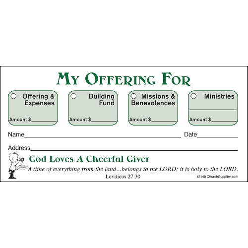 My Offering For Church & Ministries Envelopes (Pkg of 200) Pew Envelopes