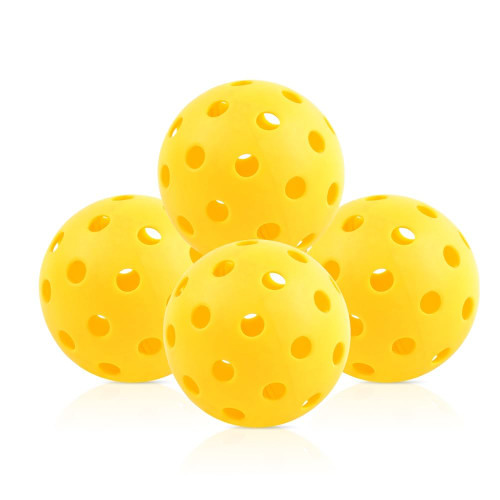 Fizzazzle Pickleball Balls - 4 Pack 40 Holes Outdoor Pickleball Balls - USAPA Standard Balls - Pickleball Accessories Set - High Bounce True Flight & Durable Yellow Pickle Balls